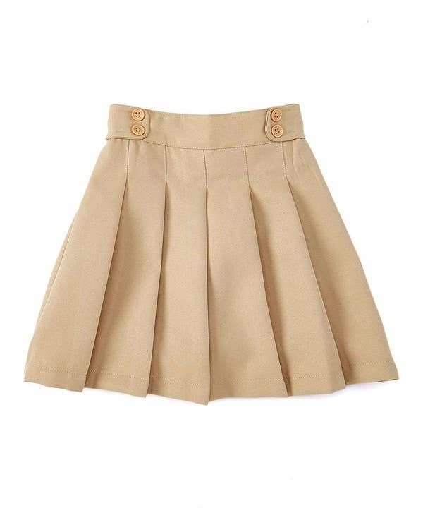 Unik - Girl Pleated Uniform Skirt Scooter Khaki 4/5-16