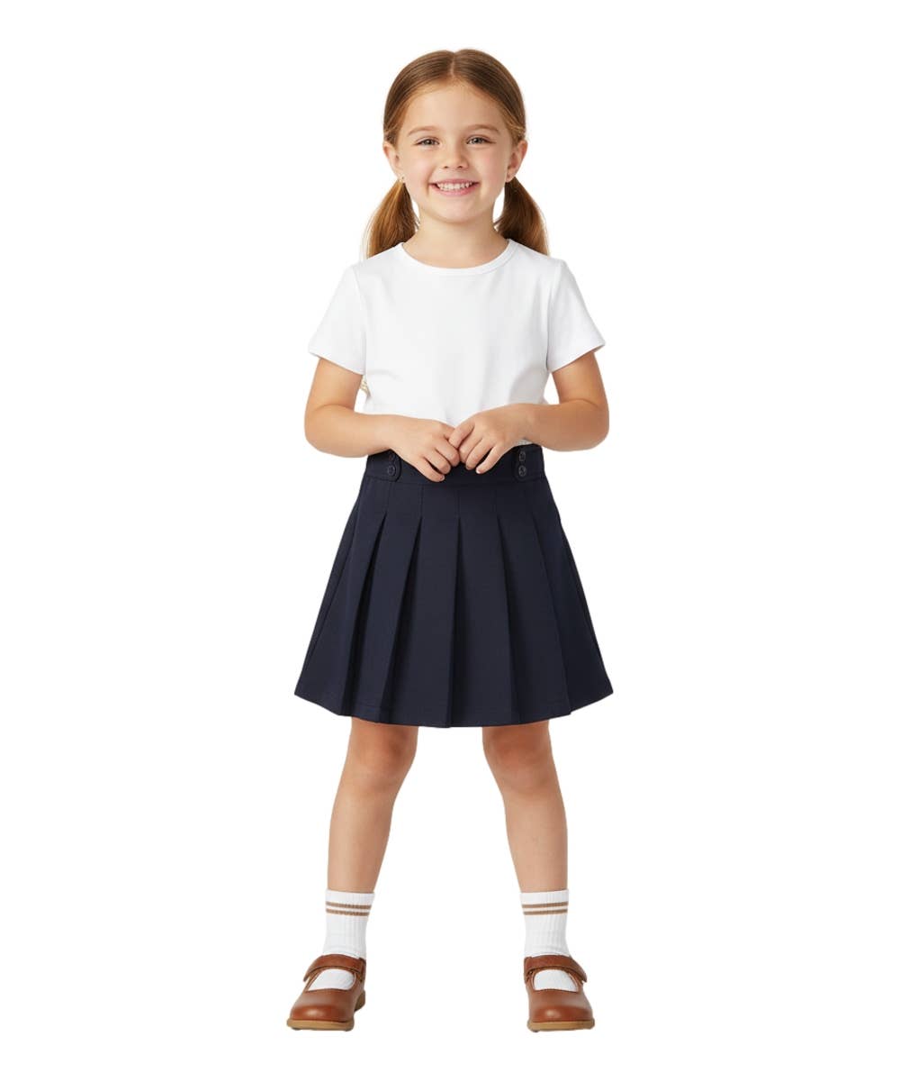 Unik - Girl Pleated Uniform Skirt Scooter Navy 4/5-16