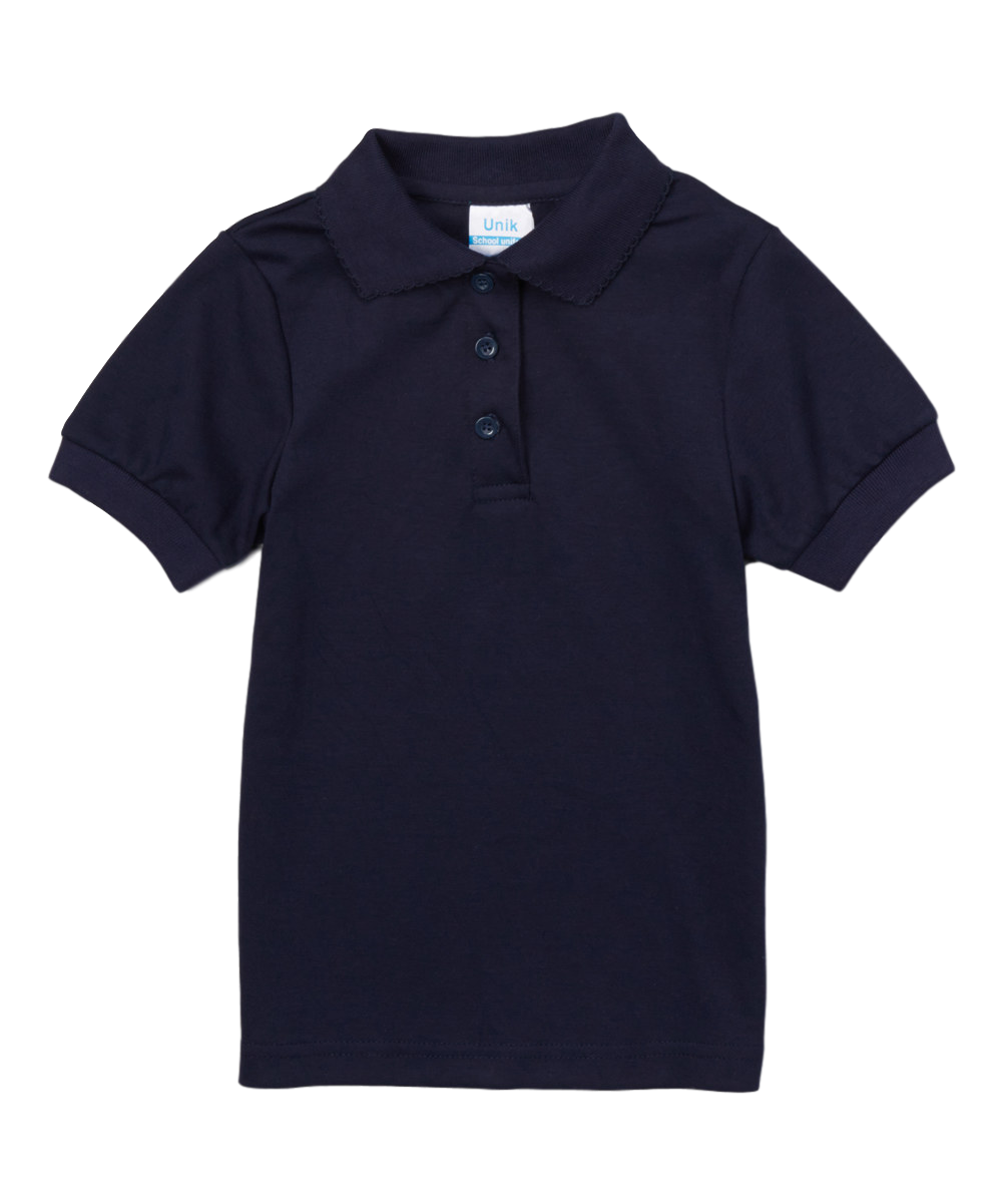 Unik - Girl's Uniform Polo Shirt Short Sleeve Size 5-18 Navy