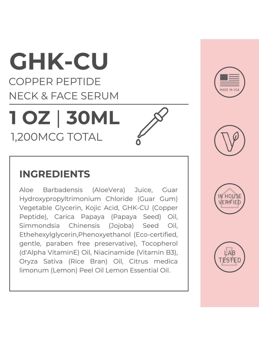 GHK-Cu Copper Peptide Neck & Face Serum