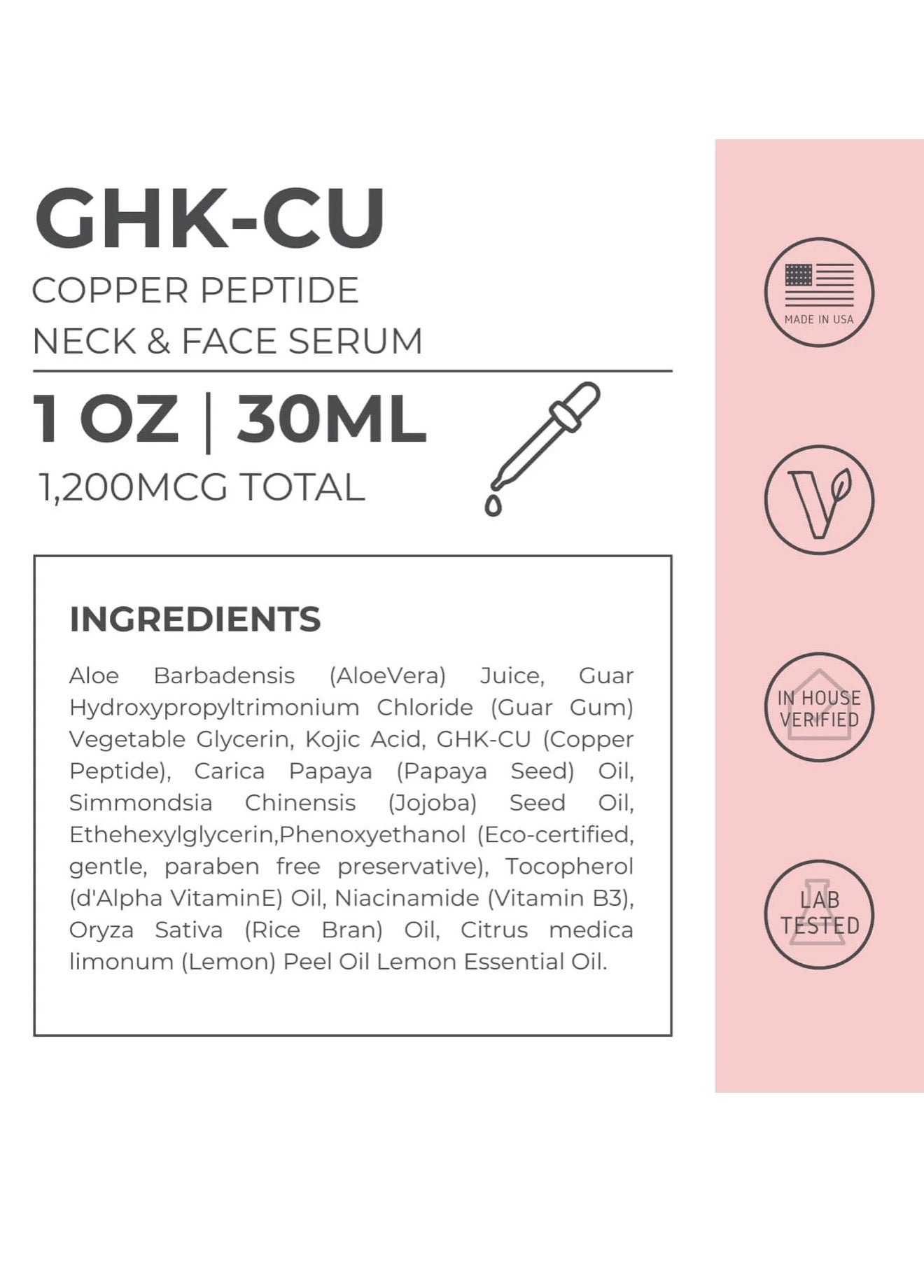 GHK-Cu Copper Peptide Neck & Face Serum