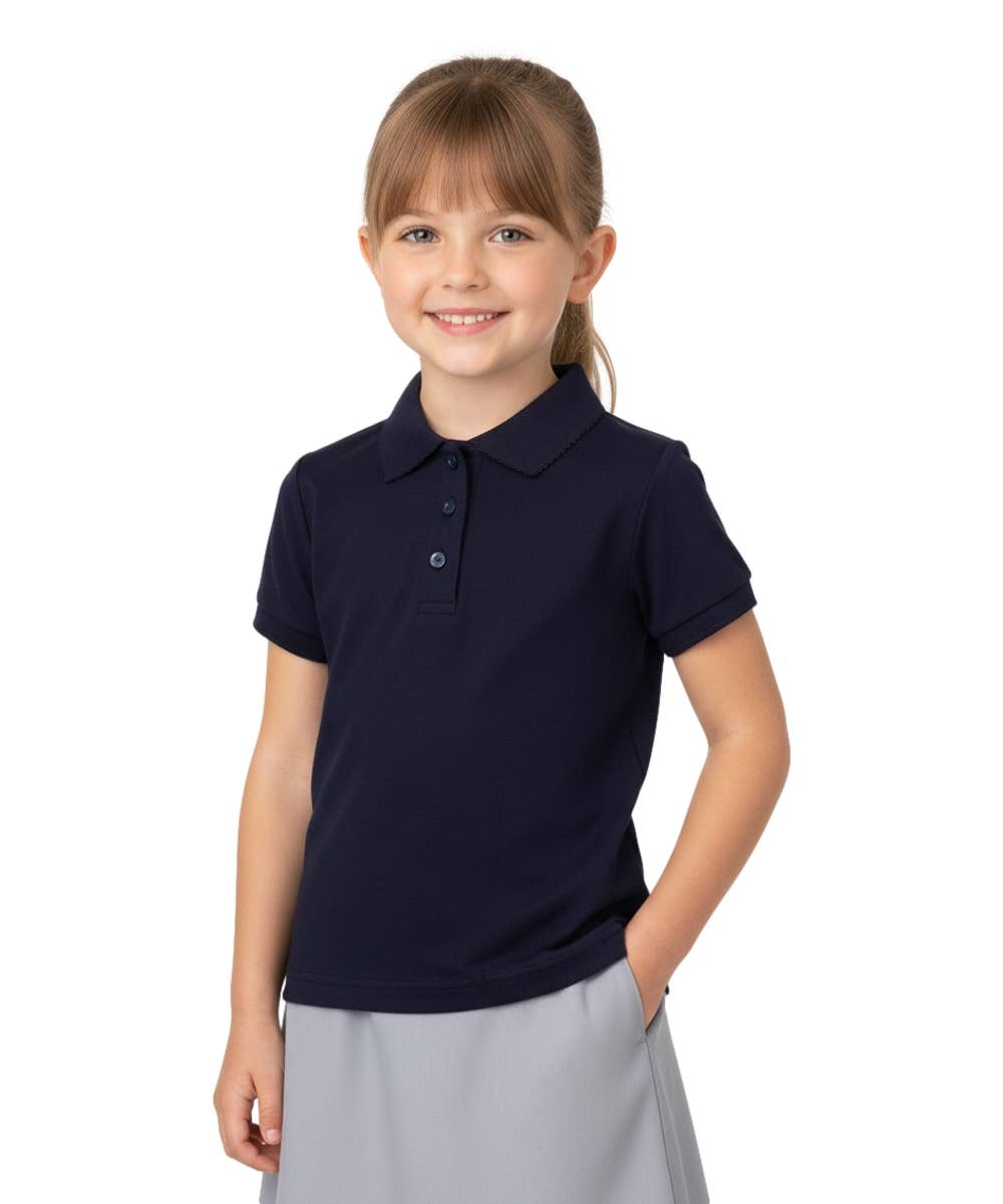 Unik - Girl's Uniform Polo Shirt Short Sleeve Size 5-18 Navy